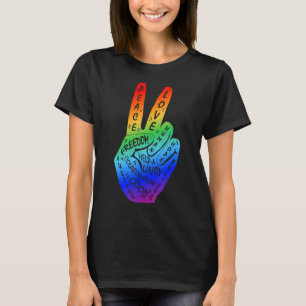 T-shirt Faire la paix et non la guerre Signe de la main de