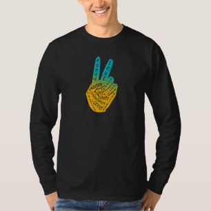 T-shirt Faire la paix et non la guerre Signe de la main de