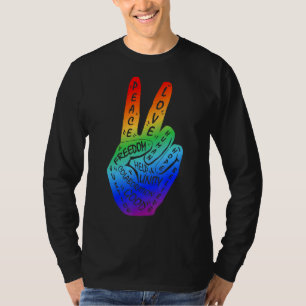 T-shirt Faire la paix et non la guerre signe de paix main