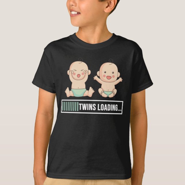 T-shirt Faire-part de grossesse jumelle (Devant)