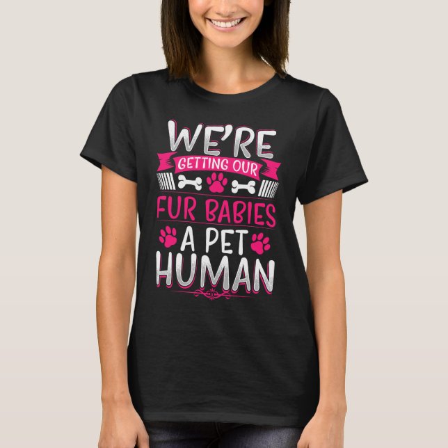 T-shirt Faire-part drôle humain de grossesse d'animal (Devant)