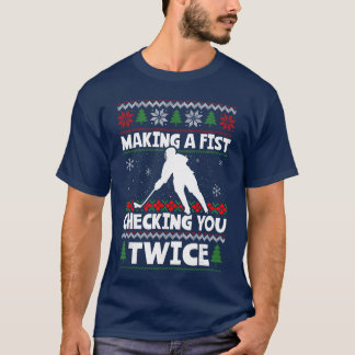 T-shirt Faire un poing en vérifiant deux fois Joueur de ho