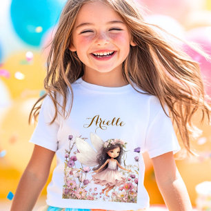 T-shirt Fairy Fantasy fleur sauvage lavande pastel
