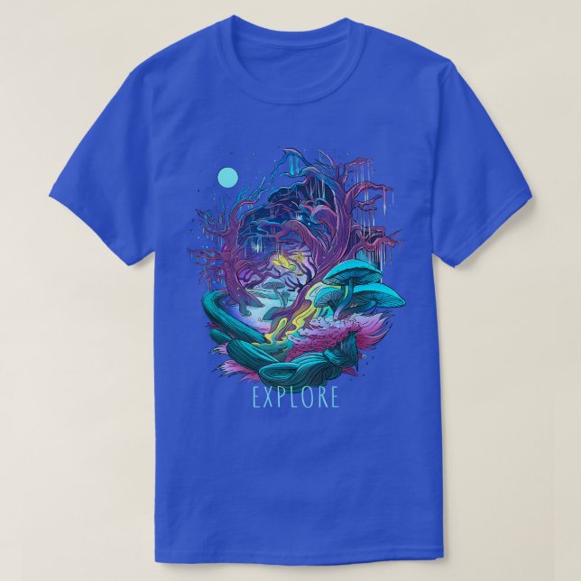 T-shirt Fairy Fantasy Forest Mushroom Beautiful Nature Fun (Design devant)