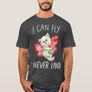 T-shirt Fairy Funny mignon Chat Tee Chat Kitten Bouton vol