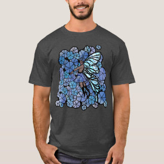 T-shirt Fairy Gardens Blue Floral Art oubliez moi pas Fair