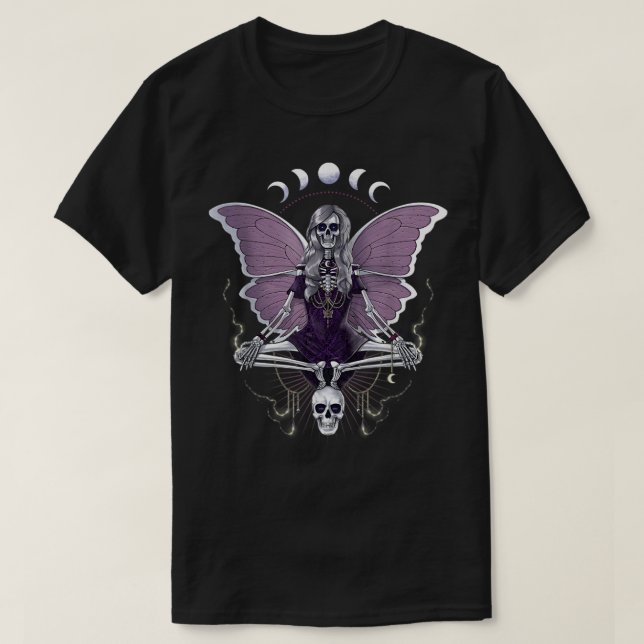T-shirt Fairy Grunge Fairycore Esthétique Gothique Squelet (Design devant)