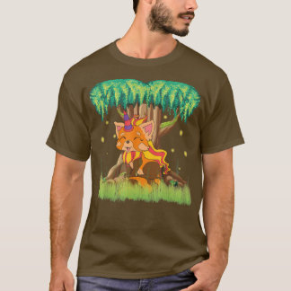T-shirt Fairy Tale Animal Red Pandacorn Magique Unicorn Re
