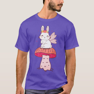 T-shirt Fairycore Cottagecore Fairy Bunny Mushro