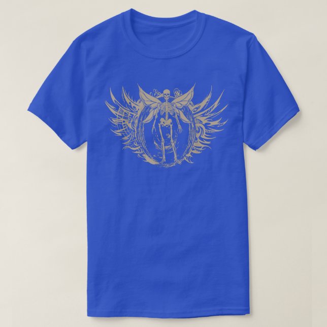 T-shirt Fairycore Esthétique Gothique Ailes Fée Skeleton F (Design devant)