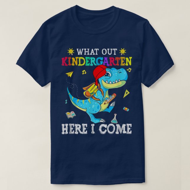 T-shirt Fais Attention À La Maternelle Ici Je Reviens Dino (Design devant)