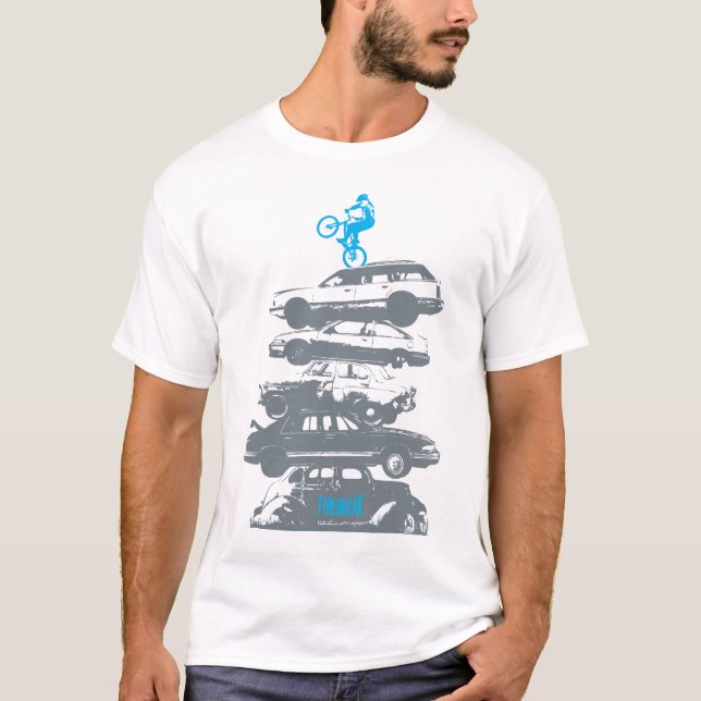 T-shirt faisant du vélo de montagne - monte de (Devant)