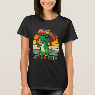 T-shirt Faisons la Fête Dinosaure Mexicain Cinco De Mayo T