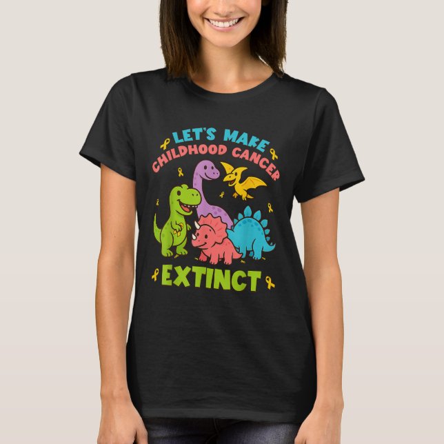 T-shirt Faisons porter le cancer de l'enfant Dinosaures di (Devant)