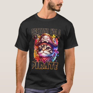 T-shirt Faisons semblant que je suis un chat de l'aventure