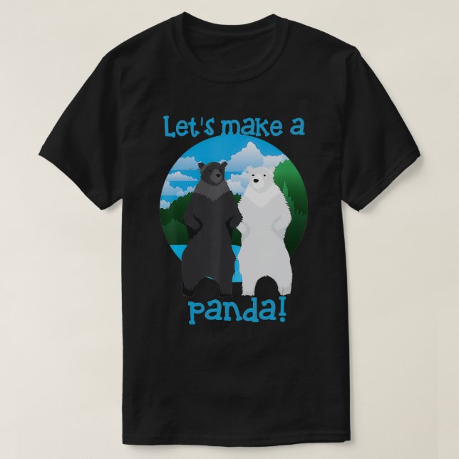 T-shirt Faisons un Cool de panda dans l'amour des ours cad (Design devant)