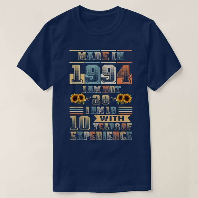 T-shirt Fait 1994 18 Ans 10 Anniversaire  (Design devant)