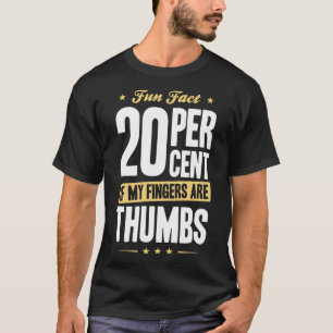 T-shirt Fait amusant 20% Doigts pouces Pouces Drôle Math T
