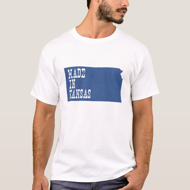 T-shirt Fait dans le Kansas Kansan Carte de l'état de nais (Devant)
