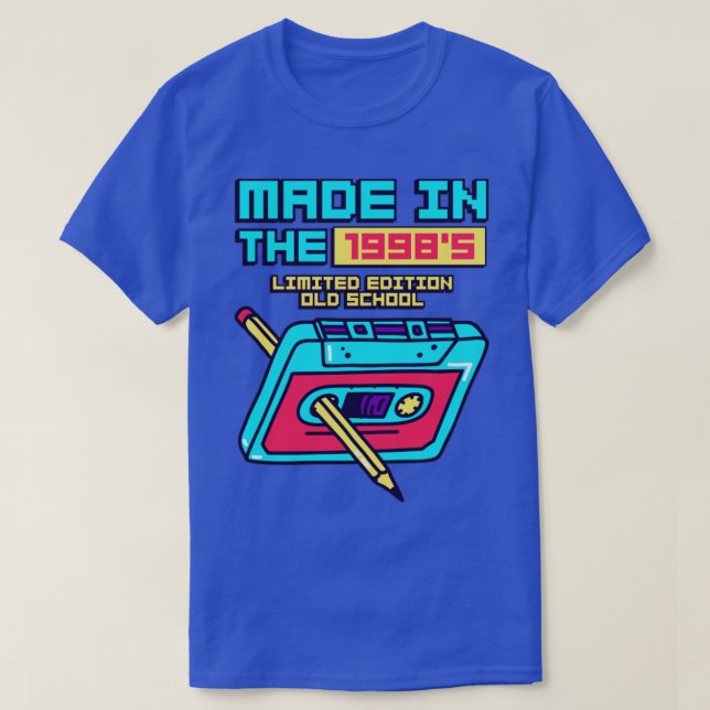 T-shirt Fait dans les années 1998 Bande de cassette rétro (Design devant)