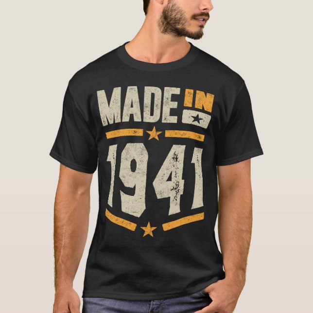 T-shirt Fait En 1941 Cadeau Anniversaire (Devant)