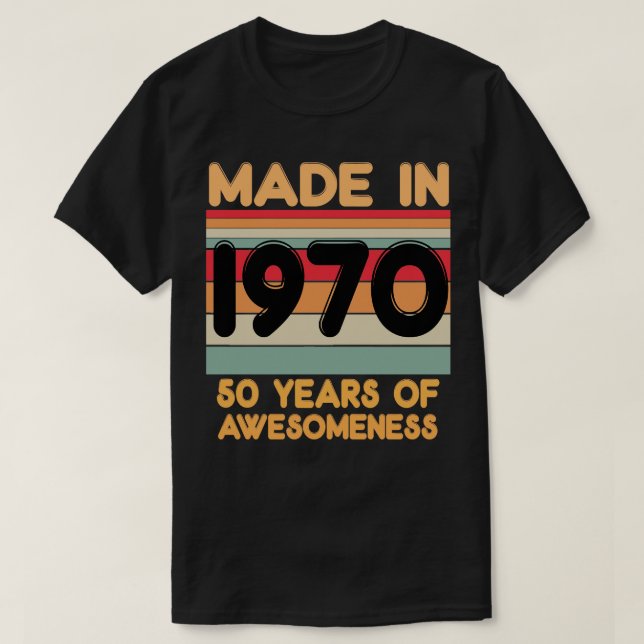 T-shirt Fait En 1970 (Design devant)