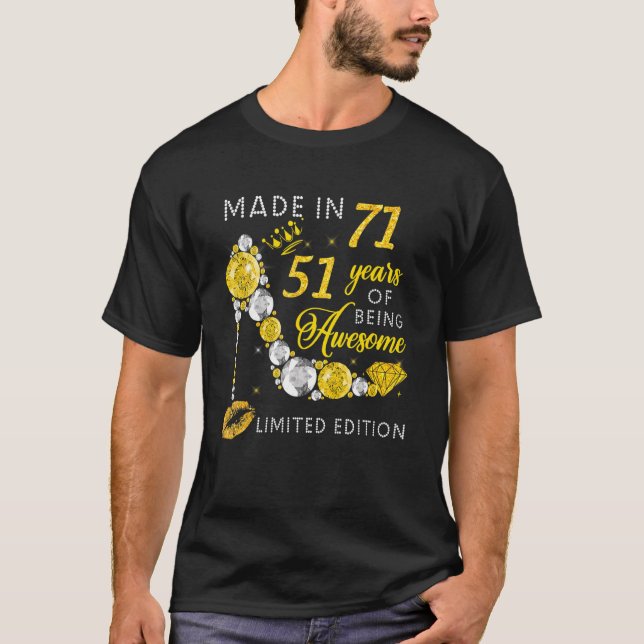 T-shirt Fait En 1971 51 Ans D'Être Étonnant (Devant)