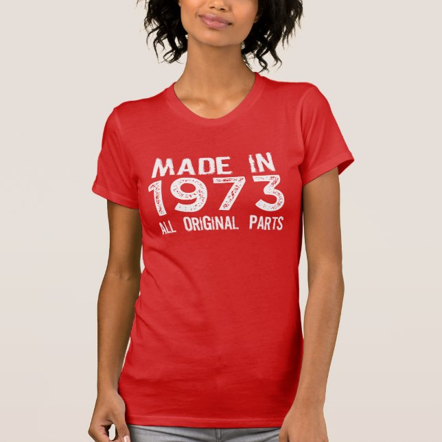 T-shirt FAIT en 1973 toute la pièce en t ORIGINALE de (Devant)