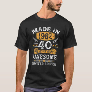 T-shirt Fait En 1982 Cadeaux 40 Ans Cadeaux 40E Anniversai