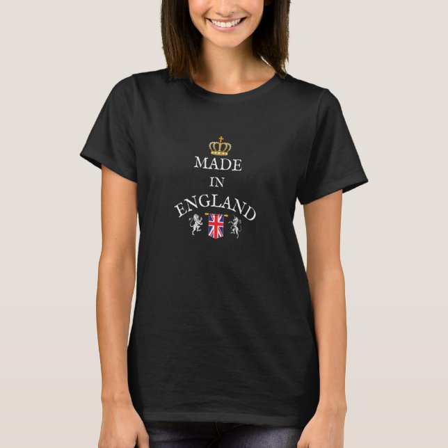 T-SHIRT FAIT EN ANGLETERRE, DRAPEAU BRITANNIQUE, ROYAL CRO (Devant)