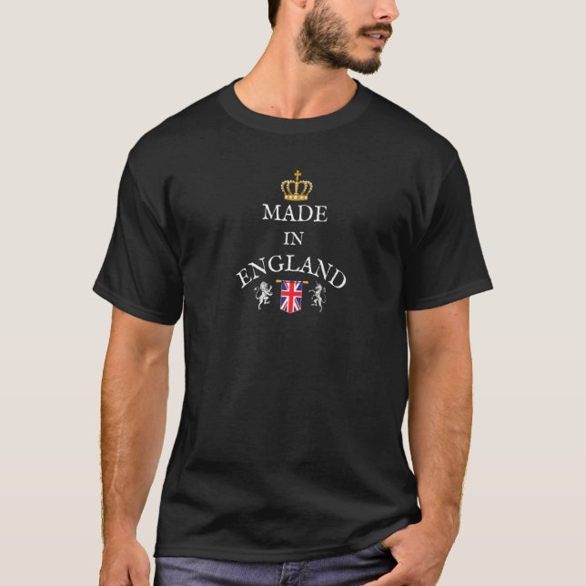 T-SHIRT FAIT EN ANGLETERRE, DRAPEAU BRITANNIQUE, ROYAL CRO (Devant)