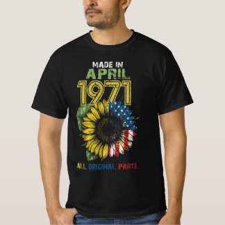 T-shirt Fait En Avril 1971 Toutes Les Pièces Originales ,