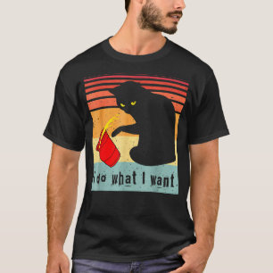 T-shirt Faites Ce Que Je N'Ai Pas Vintage Bl Acc Chat Roug
