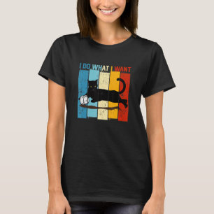 T-shirt Faites Ce Que Je Veux Vintage Black Cat Coffee Cup