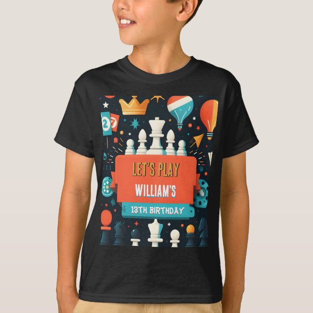 T-shirt Faites des échecs King et Queen Game Night 13e ann (Devant)