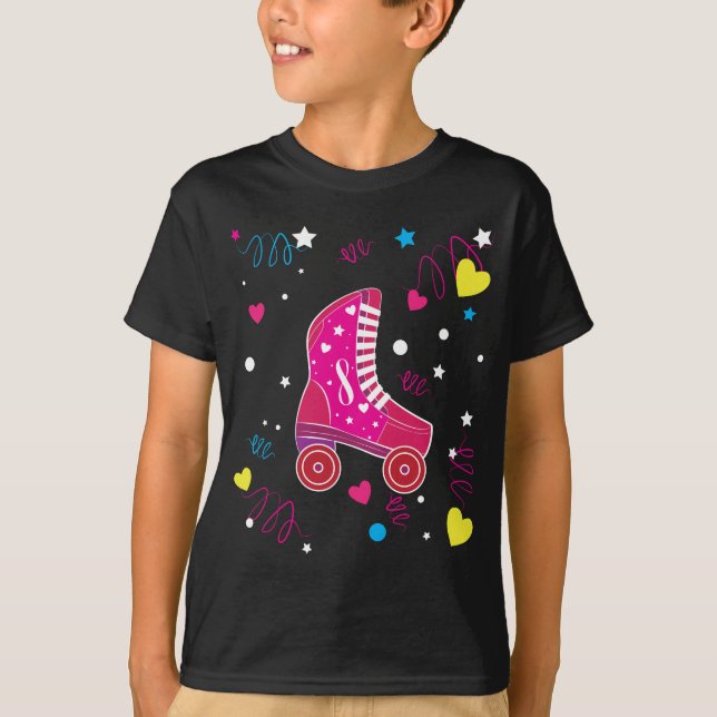 T-shirt Faites du roller le patinage de rouleau rose de (Devant)