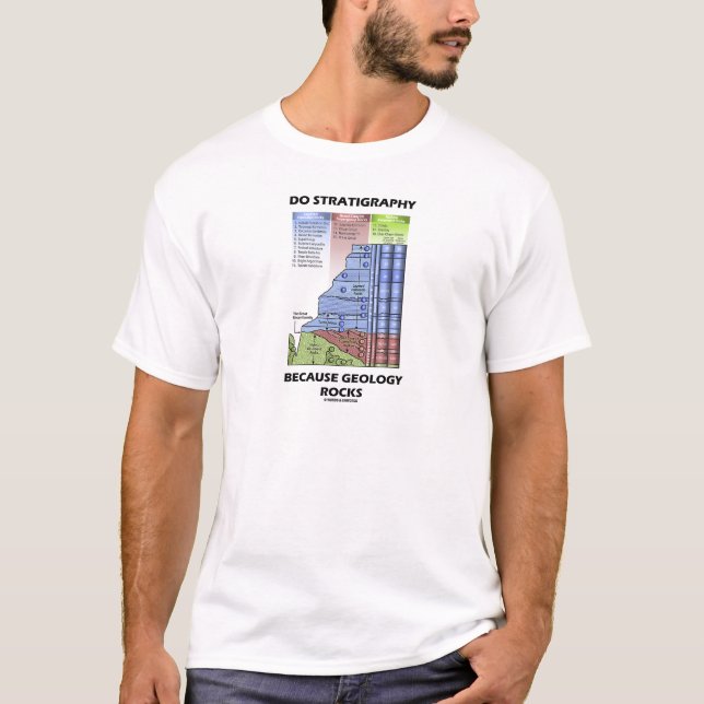 T-shirt Faites la stratigraphie puisque la géologie (Devant)