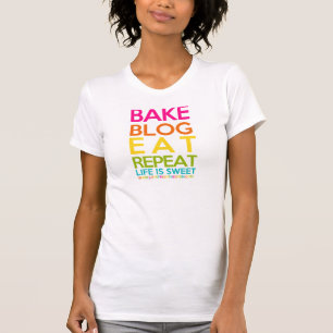 T-shirt Faites le blog cuire au four mangent la répétiti