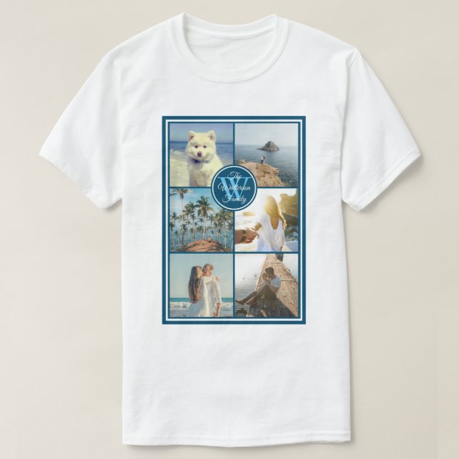 T-shirt Faites votre propre collage de photo d'été de (Design devant)