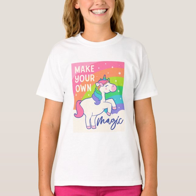 T-shirt Faites votre propre magie | Cute Unicorn (Devant)