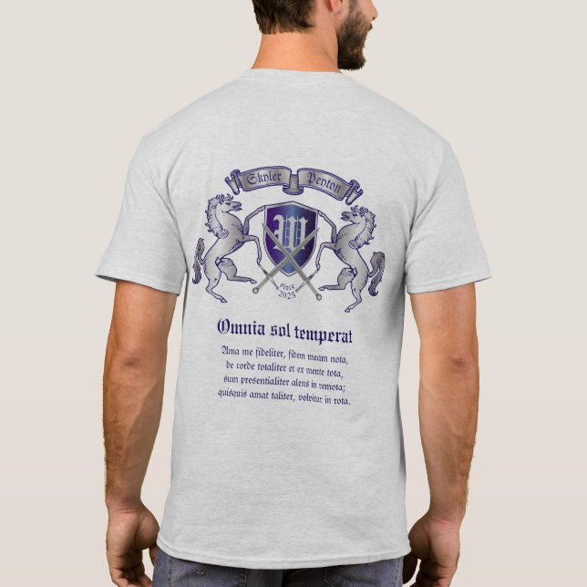 T-shirt Faites votre propre manteau du bouclier argenté de (Dos)