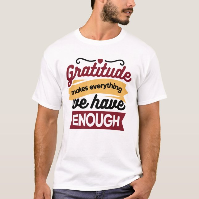 T-shirt Faith and Gratitude Artwork – Uplifting Christian  (Devant)