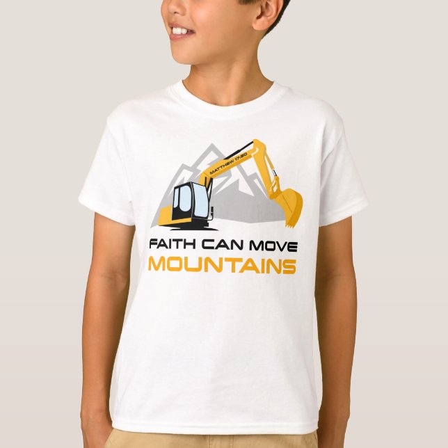 T-shirt Faith Can Move Mountains - Enfants et Adultes chré (Devant)