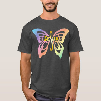 T-shirt Faith Cross Christian Butterfly Mots Jésus Inspir