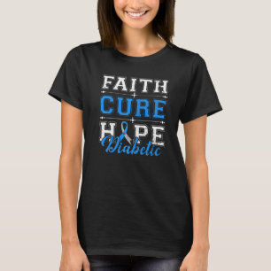 T-shirt Faith Cure Hope T1d Type 1 Diabète Sensibilisation