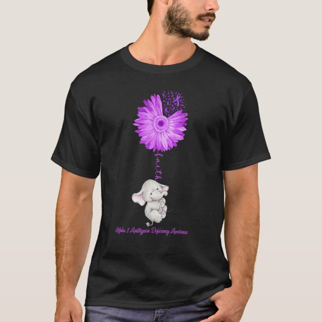T-shirt Faith Elephant Alpha 1 Antitrypsine Déficience Awa (Devant)