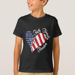 T-shirt Faith Family Freedom Heart Christian Patriotic 4th