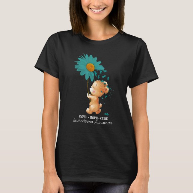T-shirt Faith Hope Cure Scleroderma Turquoise Sensibilisat (Devant)