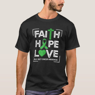 T-shirt Faith Hope Love Bile Duct Cancer Sensibilisation T
