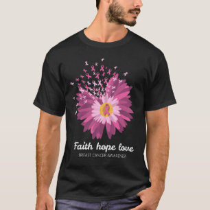 T-shirt Faith Hope Love Cancer du sein Sensibilisation